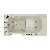 Rampart Nova Heated 5 ft. Walk-in Whirlpool Bathtub with 6 in. Tile Easy Up Adhesive Wall Surround in Biscuit - Super Arbor