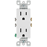 Decora 15 Amp Residential Grade Self Grounding Duplex Outlet, White - Super Arbor