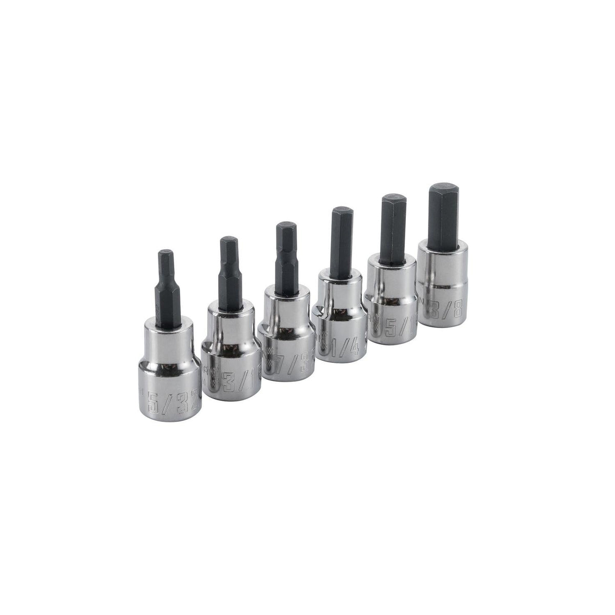 Craftsman SAE Hex Bit Socket Set, 6 pc, 3/8 in. Drive, Polished Chrome