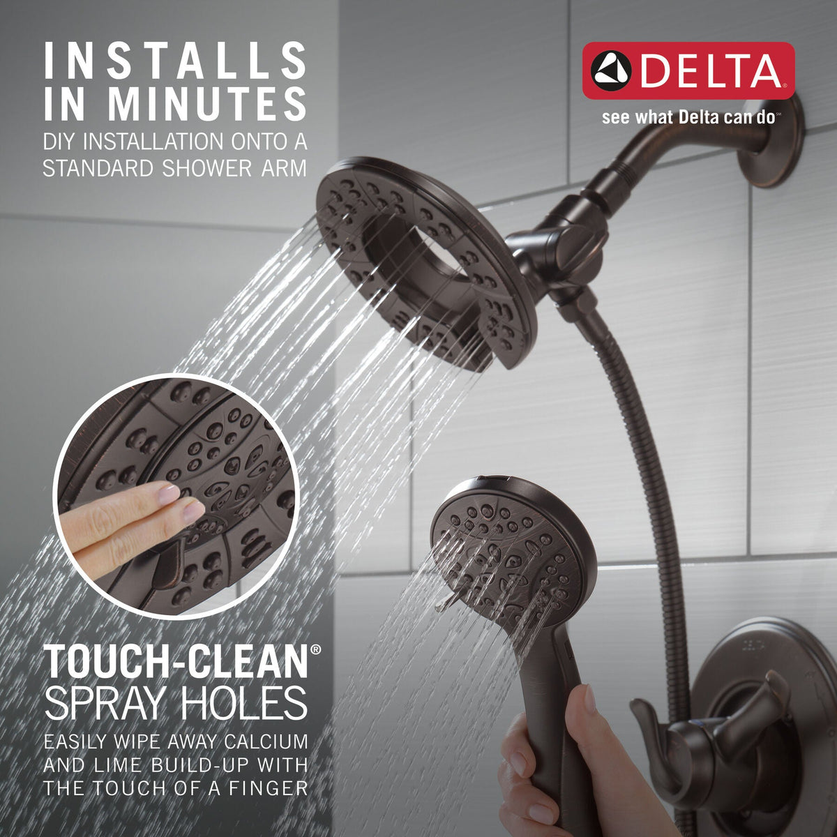 Delta In2ition Venetian Bronze 4-Spray Two-in-One Dual Shower Head, 1.75 GPM (6.6 LPM)