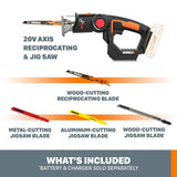 POWER SHARE 20-Volt Axis Cordless Reciprocating and Jig Saw (Tool Only)