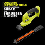 RYOBI ONE+ 18V Cordless Grass Shear and Shrubber Trimmer with 1.3Ah Battery and Charger