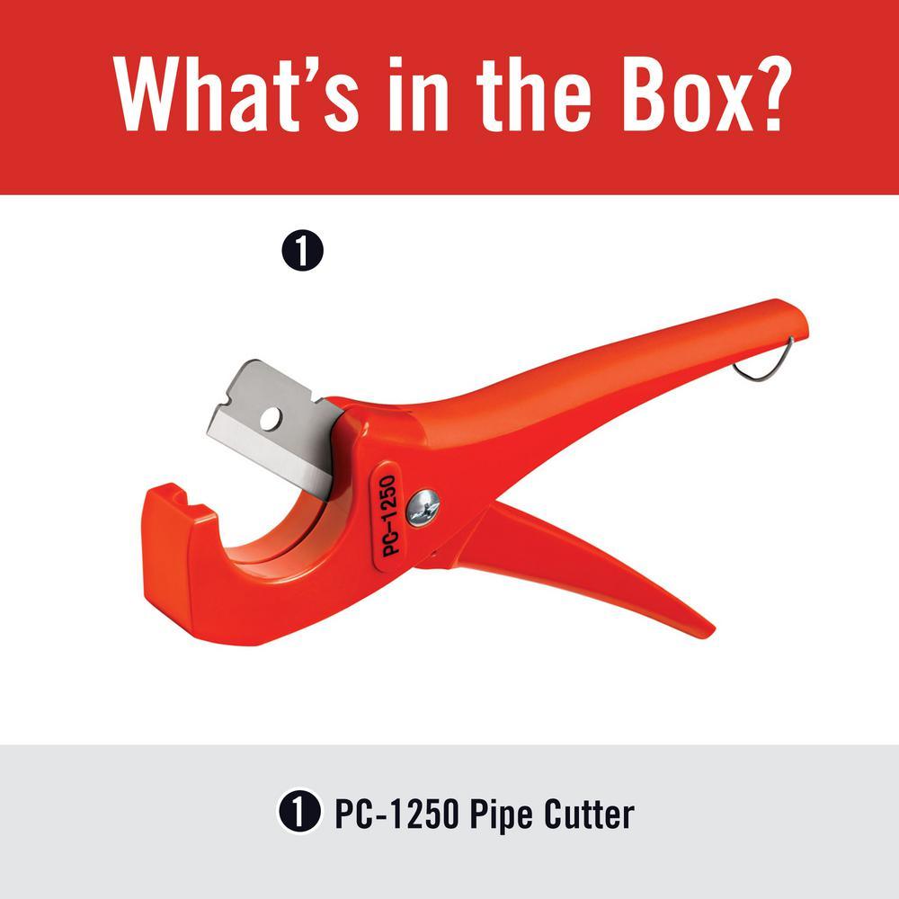 1/8 in. to 1-5/8 in. PC-1250 Single Stroke Plastic Pipe Cutter - Super Arbor