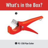 1/8 in. to 1-5/8 in. PC-1250 Single Stroke Plastic Pipe Cutter - Super Arbor