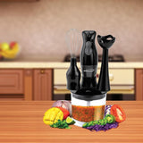 2-Speed White Hand Mixer Blender and Food Processor with Balloon Whisk