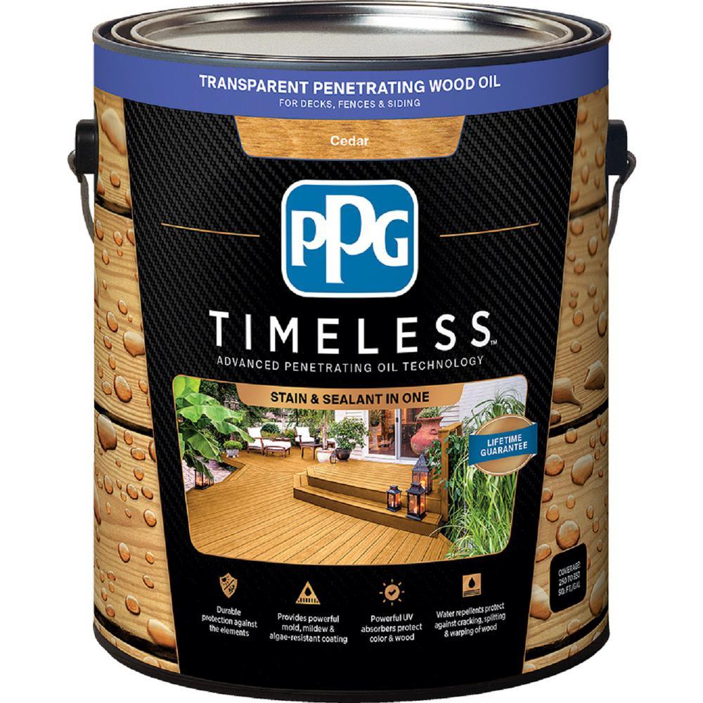 PPG TIMELESS 3 gal. TPO-2 Cedar Transparent Penetrating Wood Oil Exterior Stain Low VOC - Super Arbor