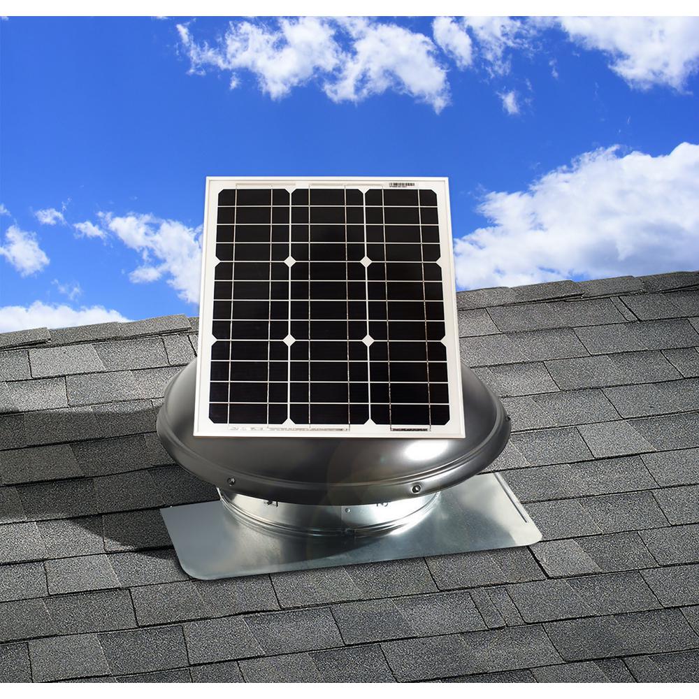 1820 CFM Black Galvanized Steel Solar Powered Attic Fan with Thermostat Controlled - Super Arbor