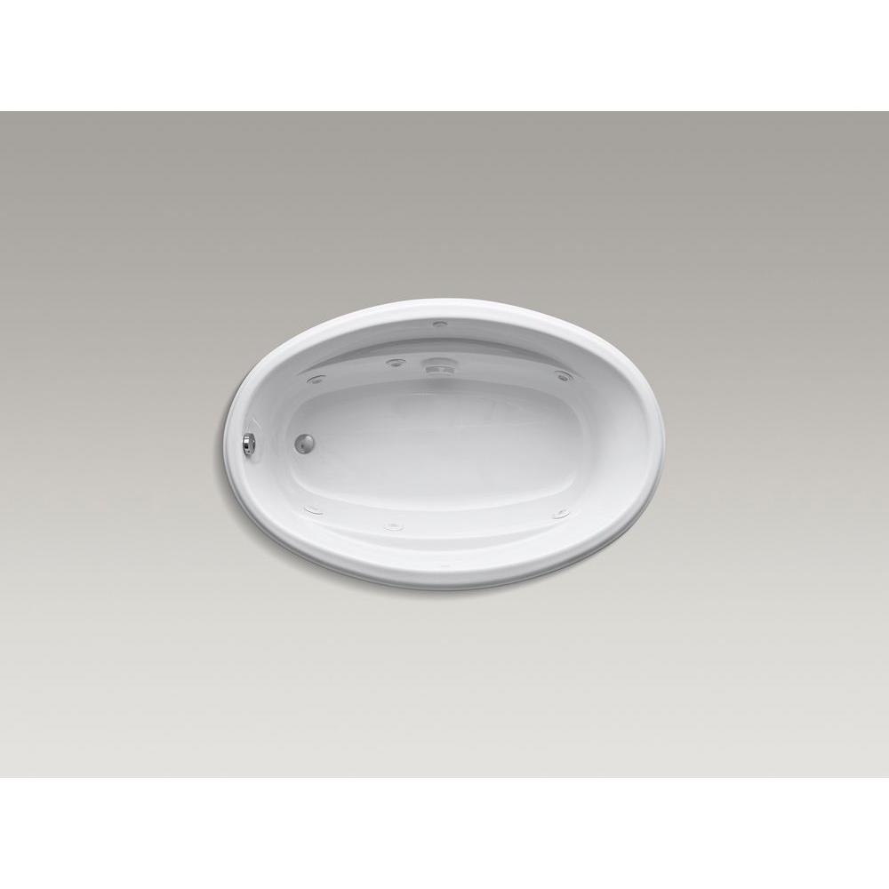 ProFlex 5 ft. Acrylic Oval Drop-in Whirlpool Bathtub in White - Super Arbor