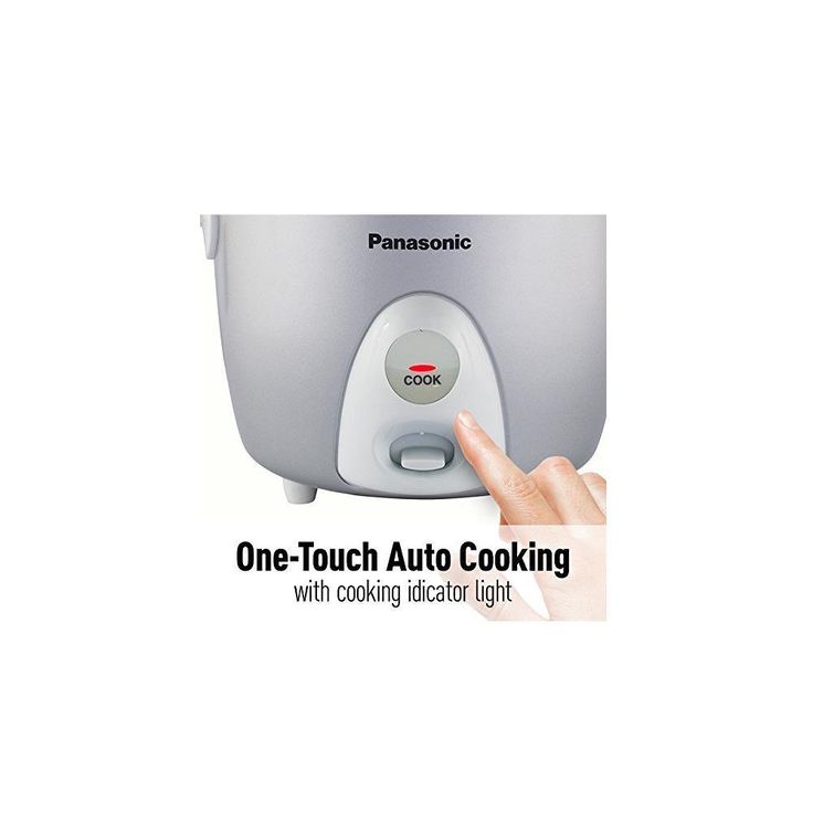 3-Cup Silver Automatic Rice Cooker with Glass Lid, Measuring Cup and Rice Scoop