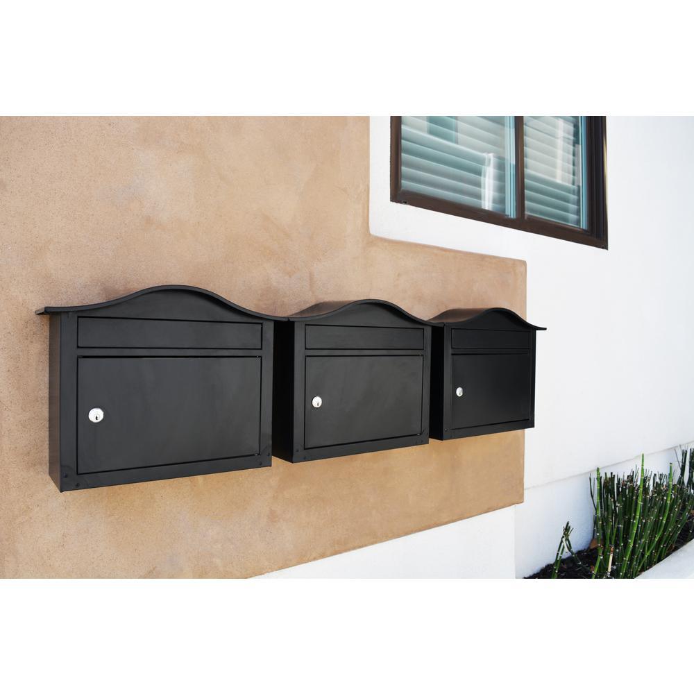 Saratoga Black Wall-Mount Lockable Mailbox - Super Arbor