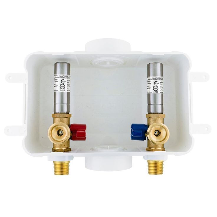 1/2 in. x 3/4 in. MHT Brass Washing Machine Outlet Box with Water Hammer with 1/2 Sweat Connection
