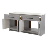 Style Selections Potter 60-in Gray Double Sink Bathroom Vanity with White Cultured Marble Top