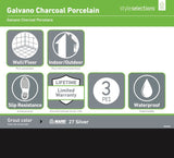 Style Selections Galvano Charcoal Porcelain Granite Bullnose Tile (3-in x 12-in)