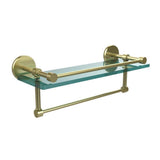 16 in. L  x 5 in. H  x 5 in. W Clear Glass Bathroom Shelf with Towel Bar in Oil Rubbed Bronze - Super Arbor