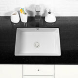 LORDEAR 18 in. Undermount Bathroom Vessel Sink Modern Rectangle Porcelain Ceramic Lavatory Vanity Bathroom Sink in Pure White