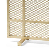 Cabarrus Modern Gold Single Panel Iron Fire Screen - Super Arbor