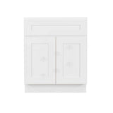 Lancaster Shaker Assembled 30 in. W x 21 in. D x 32.5 in. H Bath Vanity Sink Base Cabinet with 2 Right Drawers in White - Super Arbor