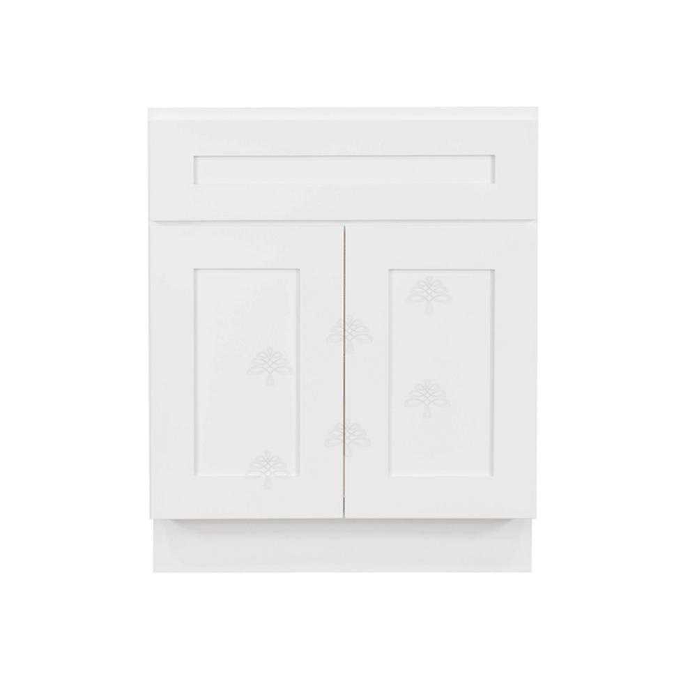 Lancaster Shaker Assembled 24 in. W x 21 in. D x 33 in. H Bath Vanity Cabinet with 2 Doors in White - Super Arbor