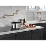 Delta Cassidy Champagne Bronze 2-Handle Wall-Mount Pot Filler Handle Kitchen Faucet