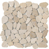 Emser Cultura Taupe Natural Stone Pebble Mosaic Border Tile, 12-in x 12-in Sheet (10-Pack)