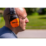 LINK Bluetooth Earmuff, Rechargeable 14-Hour Battery, Interchangeable AAA, 24 NRR, OSHA Compliant Hearing Protector - Super Arbor