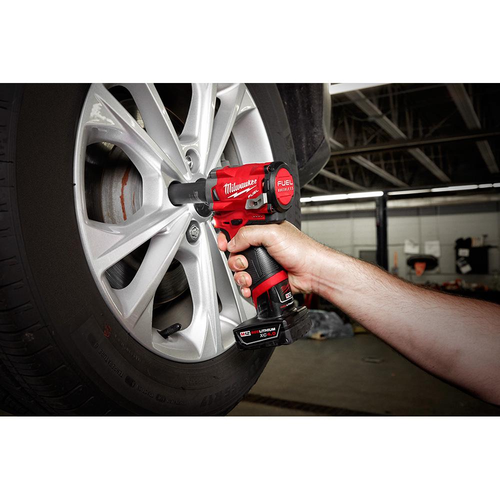 M12 FUEL 12-Volt Lithium-Ion Brushless Cordless Stubby 3/8 in. Impact Wrench and Ratchet Kit (Tool-Only Kit) - Super Arbor