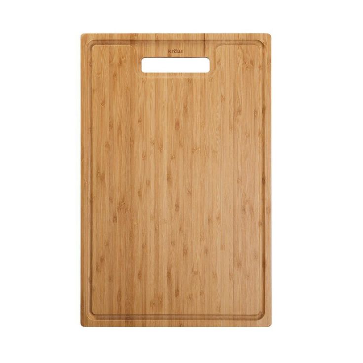 19.5 in. x 12 in. Rectangle Organic Solid Bamboo Cutting Board for Kitchen Sink