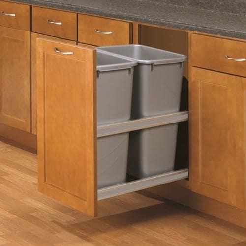 Knape & Vogt 50-Quart Plastic Pull Out Trash Can