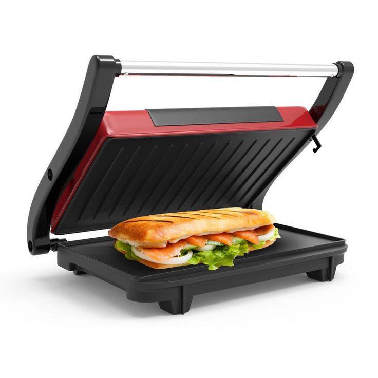 760 W Red Non-Stick Panini Press