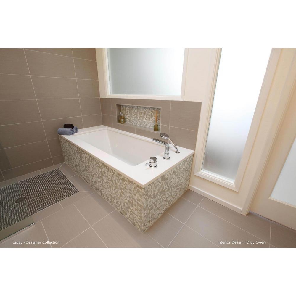 Lindsey 60 in. Acrylic Rectangular Drop-in Air Bath Bathtub in White - Super Arbor