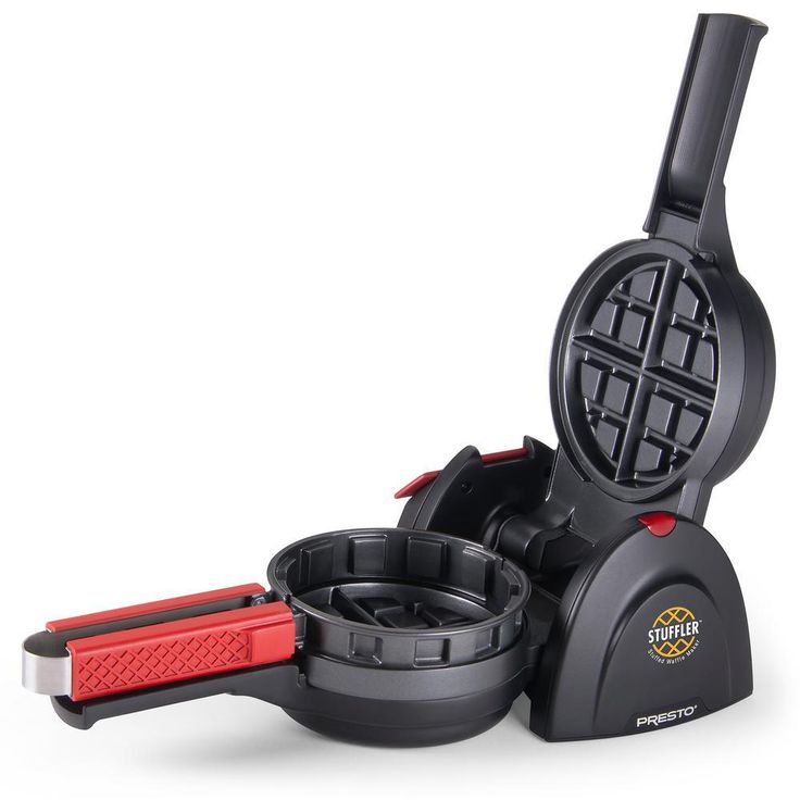5 in. 900-Watt Black Belgian Stuffler Stuffed Waffle Maker