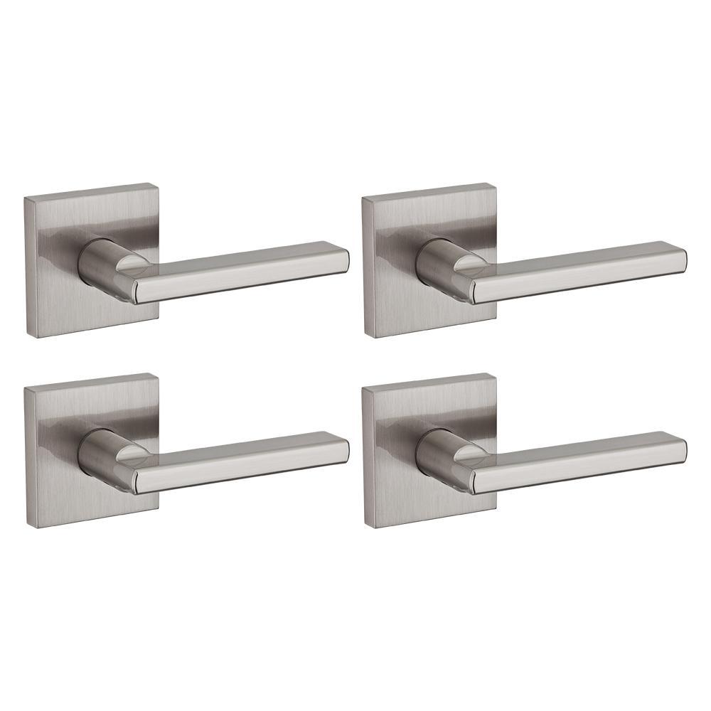 Halifax Square Matte Black Passage Hall/Closet Door Lever (4-Pack) - Super Arbor