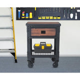27.6 in. x 20 in. 1-Drawer Rolling Industrial Workbench with Wood Top - Super Arbor
