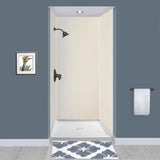 Expressions 36 in. x 60 in. x 72 in. 3-Piece Easy Up Adhesive Alcove Shower Wall Surround in White - Super Arbor