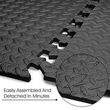 Zimtown 42 Pcs Interlocking Foam Floor Tiles, 168Sq Eva Black Puzzle Exercise Mat, Protective Flooring Pad Gym Equipment Cushion, for Exercising, Yoga, Kids, Babies, Playroom, Camping