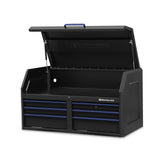 24 in. x 46 in. 17-Drawer Tool Chest and Cabinet Combo with Power and USB Outlets in Black and Blue - Super Arbor