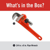 6 in. Heavy-Duty Straight Pipe Wrench - Super Arbor