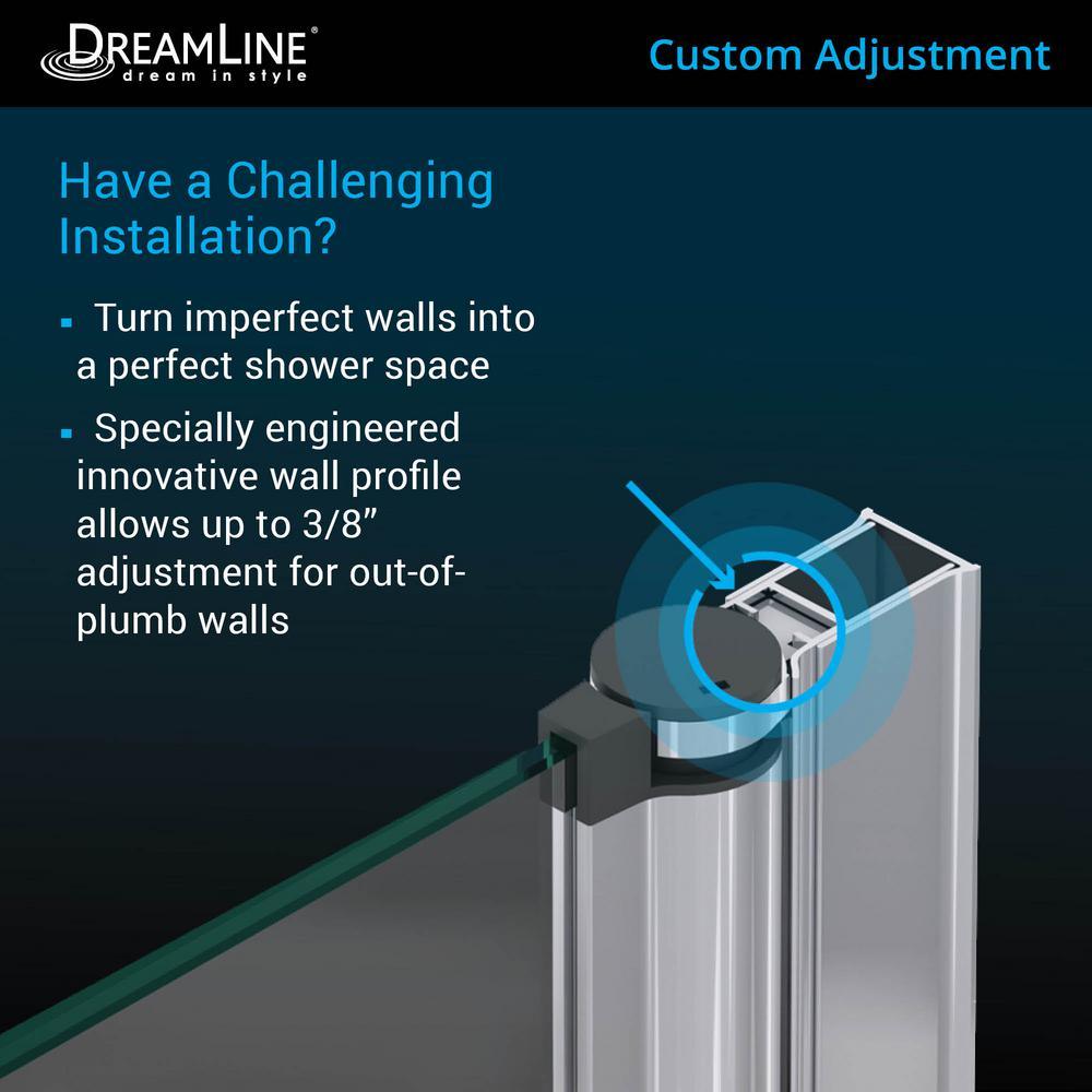 Aqua Fold 33.5 in. x 72 in. Semi-Frameless Hinged Shower Door in Chrome - Super Arbor