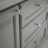 Modern Hexagon 1-3/4 in. (45 mm) Satin Nickel and Clear Acrylic Cabinet Knob - Super Arbor