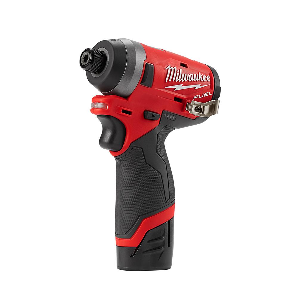 M12 FUEL 12-Volt Lithium-Ion Brushless Cordless 1/4 in. Hex Impact Driver Kit w/Two 2.0Ah Batteries, Charger&Hard Case - Super Arbor