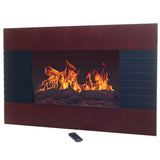 35 in. Electric Fireplace with Wall Mount and Remote in Mahogany - Super Arbor