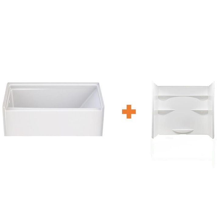 Varia 30 in. x 60 in. x 76 in. AcrylX Acrylic Finished 4-Piece Bath and Shower Kit with Right Drain in White