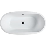 Genoa 59.04 in. Acrylic Flatbottom Non-Whirlpool Freestanding Bathtub in Glossy White - Super Arbor