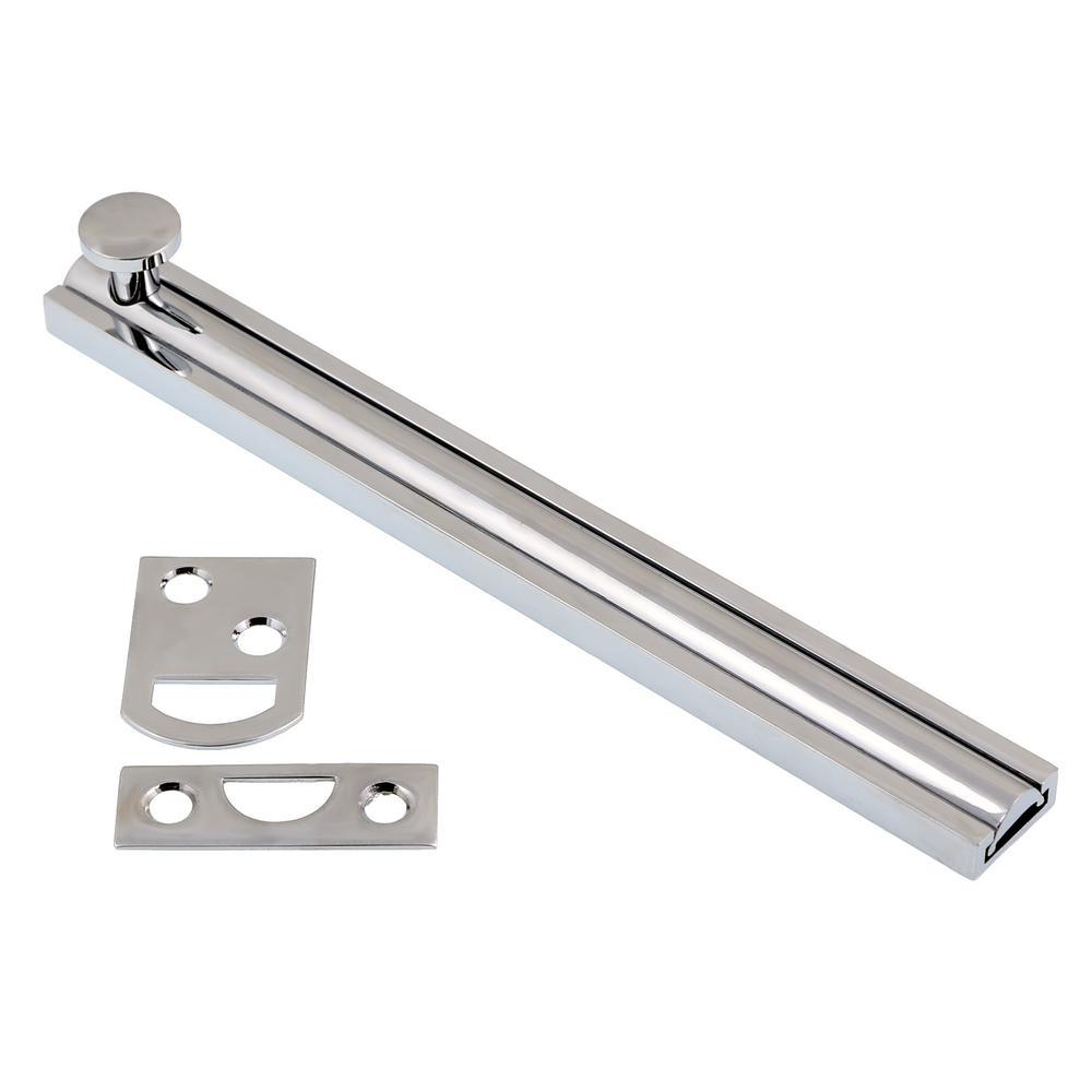 6 in. Solid Brass Satin Nickel Surface Bolt - Super Arbor