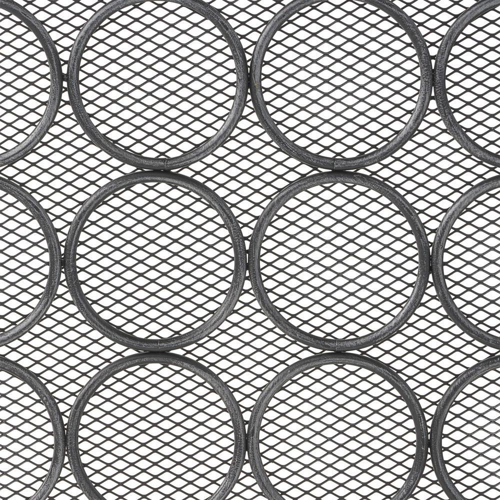 Hartly Modern Black and Silver Three Panel Iron Fire Screen - Super Arbor