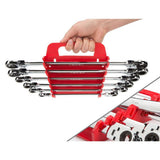 6-Piece Extra Long Flex-Head Ratchet Box End Wrench Set (8-19 mm) - Super Arbor