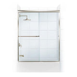 Paragon 3/16 B Series 64 in. x 57 in. Semi-Framed Sliding Tub Door with Towel Bar in Brushed Nickel and Clear Glass