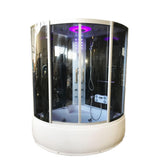 Milan with Heater and Bluetooth 49 in. Acrylic Left Drain Corner Alcove Whirlpool Bathtub in White - Super Arbor