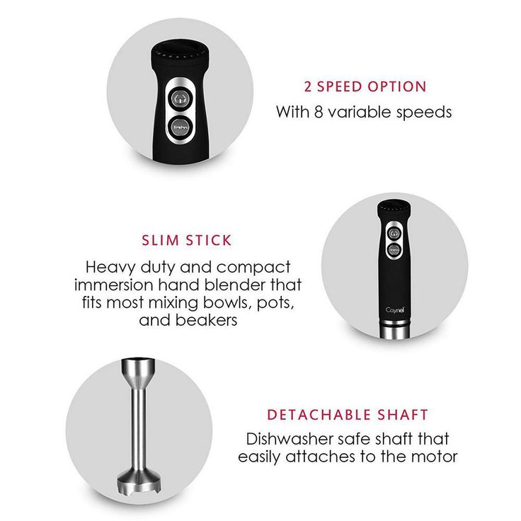 8-Speed 500-Watt Black Stainless Steel Control 6-in-1 Multi-Purpose Immersion Hand Blender Set