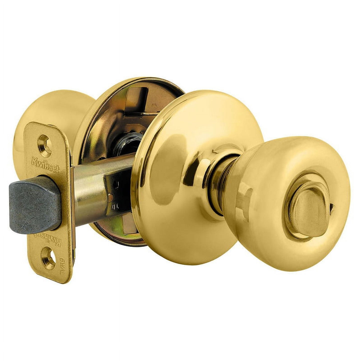 Kwikset Tylo Polished Brass Privacy Lockset, ANSI/BHMA Grade 3, 1-3/4 in